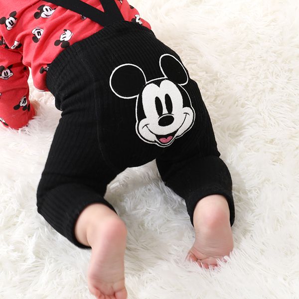 【ベビードール】ミッキー ギフトBOX付き 長袖 3点ギフトセット 0140B 【DY】 / 70-80cm ベビーサイズ 赤ちゃん 出産祝い 贈り物 プレゼント コーデセット つなぎ ボディースーツ パンツ スタイ