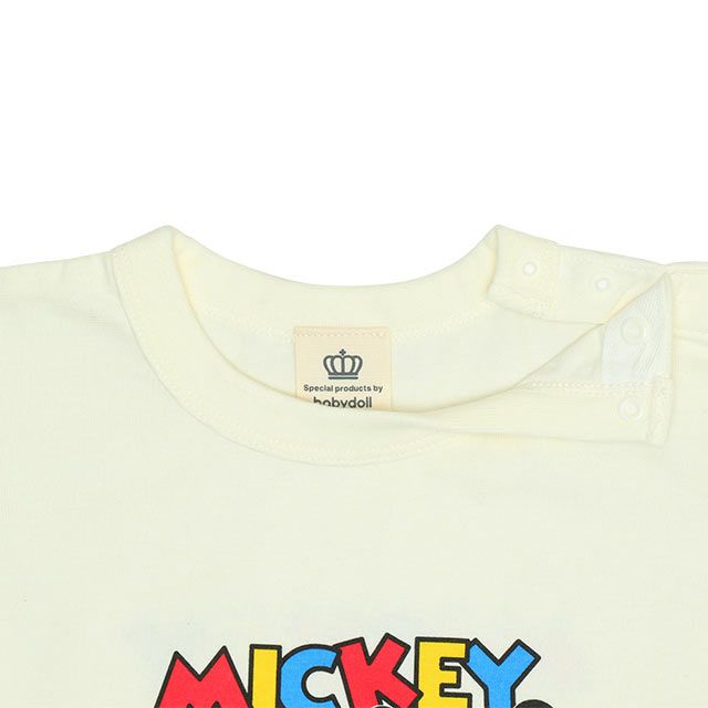 【ベビードール】ミッキー ギフトBOX付き 半袖 3点ギフトセット 0141B 【DY】 / 70-80cm ベビーサイズ 赤ちゃん 出産祝い 贈り物 プレゼント コーデセット 綿100％ つなぎ Tシャツ パンツ スタイ
