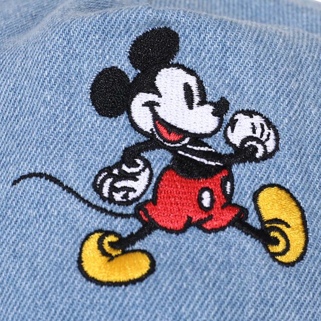 【ベビードール】ミッキー デニムキャップ 0192 / キッズ 雑貨 帽子 ぼうし 日よけ バックルでサイズ調整可 軽量 刺繍