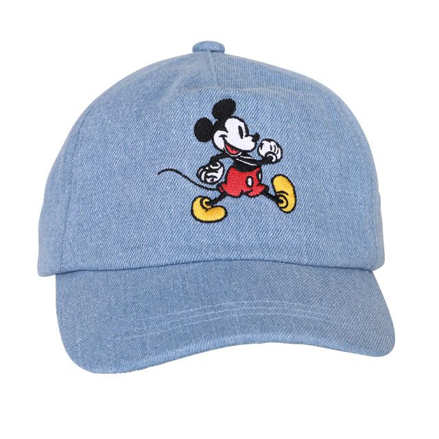 【ベビードール】ミッキー デニムキャップ 0192 / キッズ 雑貨 帽子 ぼうし 日よけ バックルでサイズ調整可 軽量 刺繍