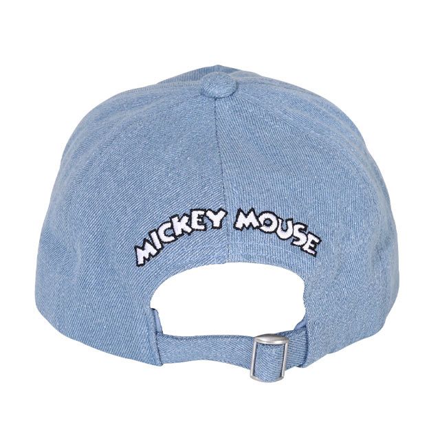 【ベビードール】ミッキー デニムキャップ 0192 / キッズ 雑貨 帽子 ぼうし 日よけ バックルでサイズ調整可 軽量 刺繍