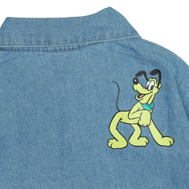 【ベビードール】ミッキー ワッペンデニムロンパース 0300B / ドナルド プルート 70-80cm 赤ちゃん リンクコーデ ペアルック 親子コーデ 出産祝い 贈り物 プレゼント ベビー服 つなぎ 長袖 綿100％