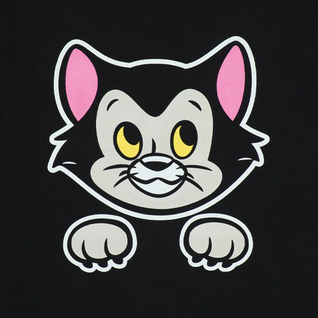 【ベビードール】フィガロ 親子お揃い キャラクターフェイスTシャツ 0320A / 大人 ユニセックス 男女兼用 リンクコーデ ペアルック 親子コーデ 半袖 トップス フリーサイズ 天竺素材 ワイドシルエット キャットコレクション 猫の日 猫キャラクター CAT