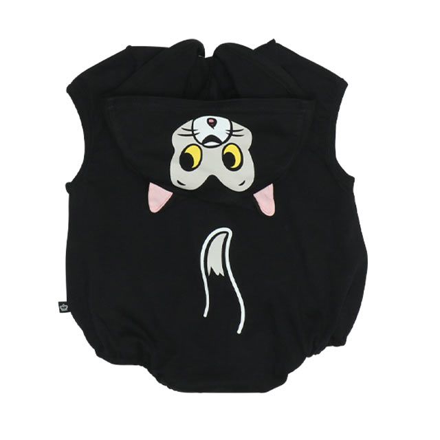 【ベビードール】フィガロ なりきる帽子付きロンパース 0321B / 70-80cm ベビー服 リンクコーデ ペアルック 親子コーデ 半袖 つなぎ ボディ肌着 フード付き 天竺素材 キャットコレクション 猫の日 猫キャラクター CAT