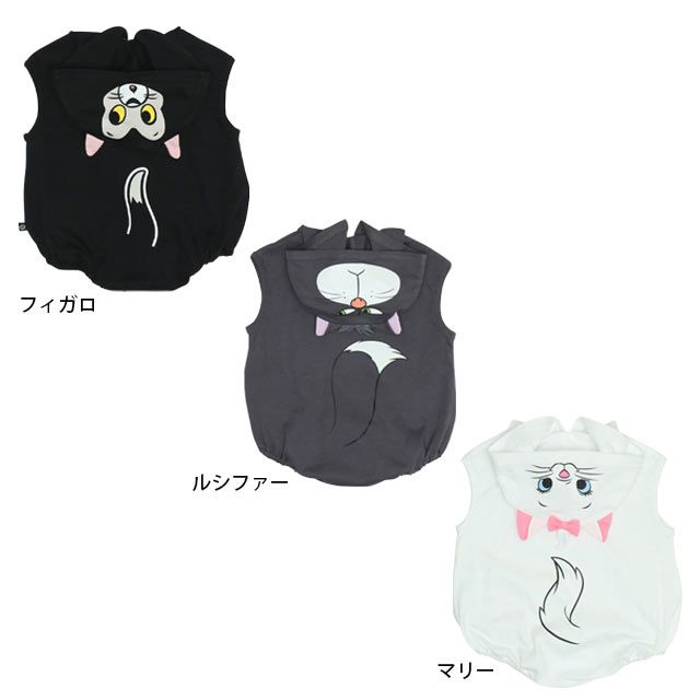 【ベビードール】ルシファー なりきる帽子付きロンパース 0321B / 70-80cm ベビー服 リンクコーデ ペアルック 親子コーデ 半袖 つなぎ ボディ肌着 フード付き 天竺素材 キャットコレクション 猫の日 猫キャラクター CAT