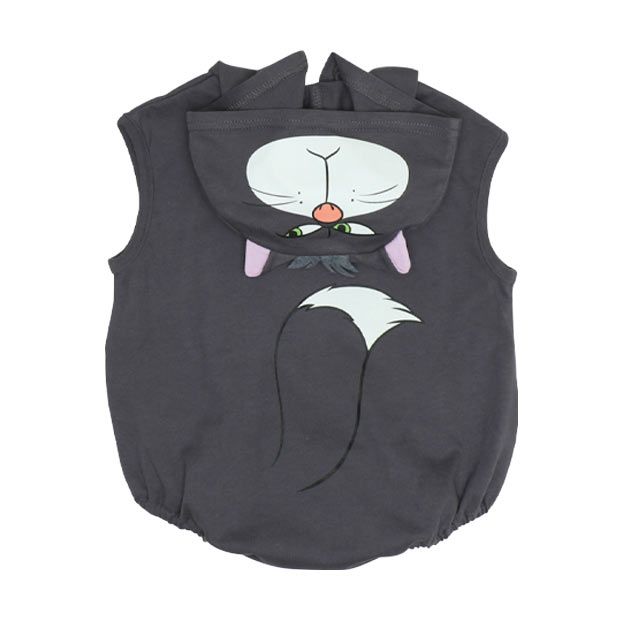 【ベビードール】ルシファー なりきる帽子付きロンパース 0321B / 70-80cm ベビー服 リンクコーデ ペアルック 親子コーデ 半袖 つなぎ ボディ肌着 フード付き 天竺素材 キャットコレクション 猫の日 猫キャラクター CAT