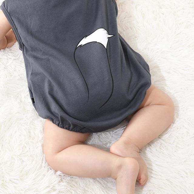 【ベビードール】ルシファー なりきる帽子付きロンパース 0321B / 70-80cm ベビー服 リンクコーデ ペアルック 親子コーデ 半袖 つなぎ ボディ肌着 フード付き 天竺素材 キャットコレクション 猫の日 猫キャラクター CAT