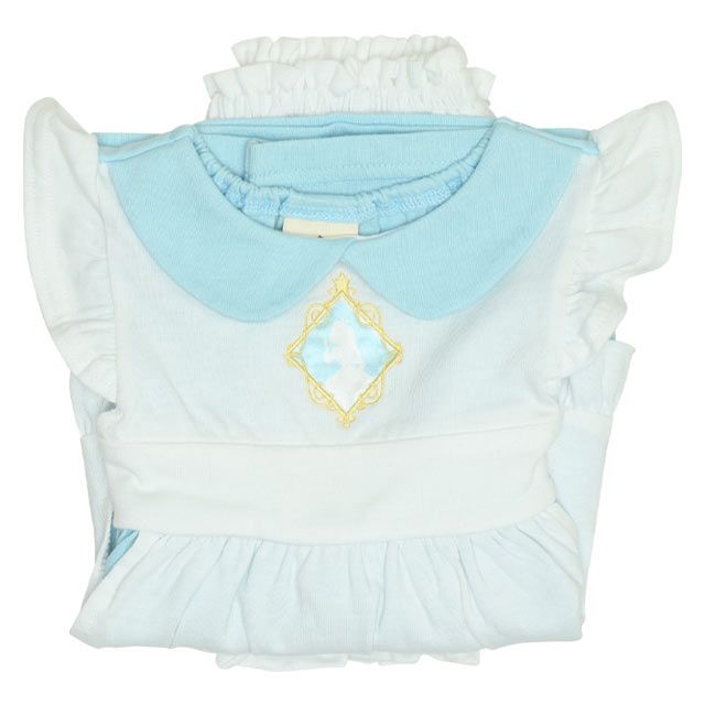 【ベビードール】アリス チュニック＆ブルマ 2点セット 0324B / 70-80cm ベビー服 ベビーサイズ 赤ちゃん 出産祝い 贈り物 プレゼント ドレス コスチューム 袖なし オーガンジー巾着付き