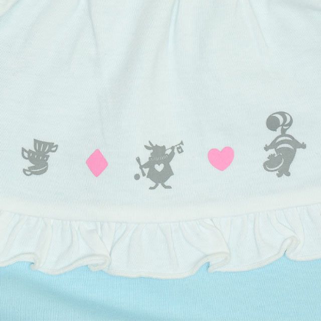 【ベビードール】アリス チュニック＆ブルマ 2点セット 0324B / 70-80cm ベビー服 ベビーサイズ 赤ちゃん 出産祝い 贈り物 プレゼント ドレス コスチューム 袖なし オーガンジー巾着付き