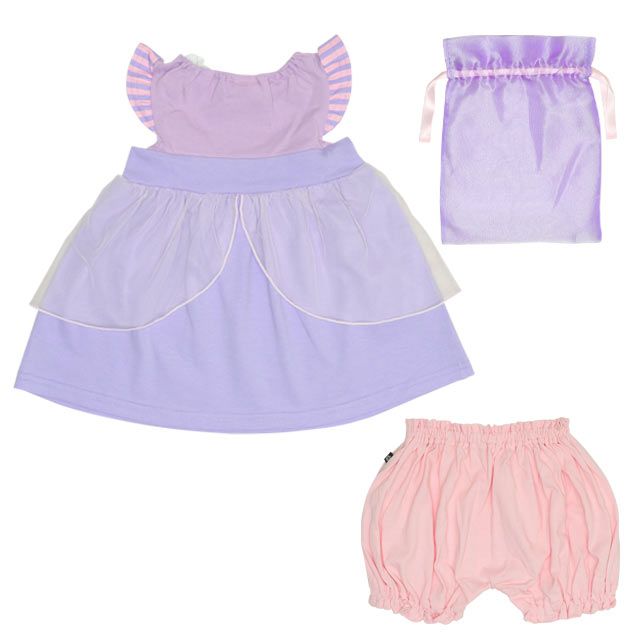 【ベビードール】ラプンツェル チュニック＆ブルマ 2点セット 0324B / 70-80cm ベビー服 ベビーサイズ 赤ちゃん 出産祝い 贈り物 プレゼント プリンセス ドレス コスチューム 袖なし オーガンジー巾着付き