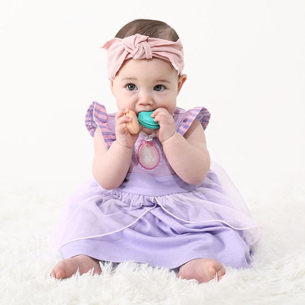 【ベビードール】ラプンツェル チュニック＆ブルマ 2点セット 0324B / 70-80cm ベビー服 ベビーサイズ 赤ちゃん 出産祝い 贈り物 プレゼント プリンセス ドレス コスチューム 袖なし オーガンジー巾着付き
