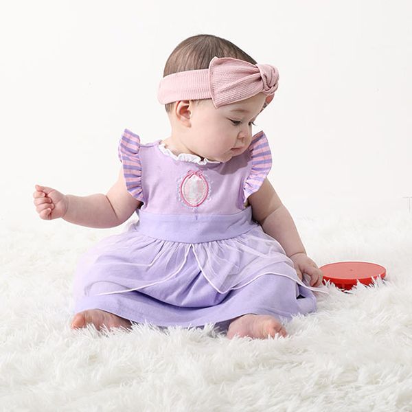 【ベビードール】ラプンツェル チュニック＆ブルマ 2点セット 0324B / 70-80cm ベビー服 ベビーサイズ 赤ちゃん 出産祝い 贈り物 プレゼント プリンセス ドレス コスチューム 袖なし オーガンジー巾着付き