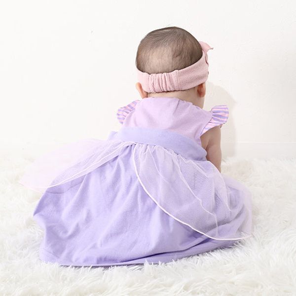 【ベビードール】ラプンツェル チュニック＆ブルマ 2点セット 0324B / 70-80cm ベビー服 ベビーサイズ 赤ちゃん 出産祝い 贈り物 プレゼント プリンセス ドレス コスチューム 袖なし オーガンジー巾着付き