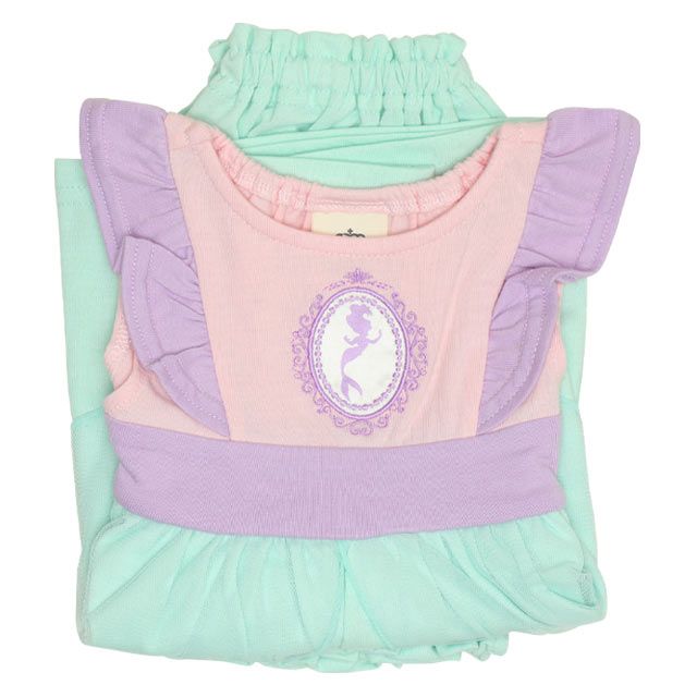 【ベビードール】アリエル チュニック＆ブルマ 2点セット 0324B / 70-80cm ベビー服 ベビーサイズ 赤ちゃん 出産祝い 贈り物 プレゼント プリンセス ドレス コスチューム 袖なし オーガンジー巾着付き