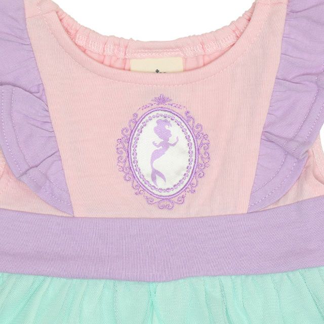 【ベビードール】アリエル チュニック＆ブルマ 2点セット 0324B / 70-80cm ベビー服 ベビーサイズ 赤ちゃん 出産祝い 贈り物 プレゼント プリンセス ドレス コスチューム 袖なし オーガンジー巾着付き