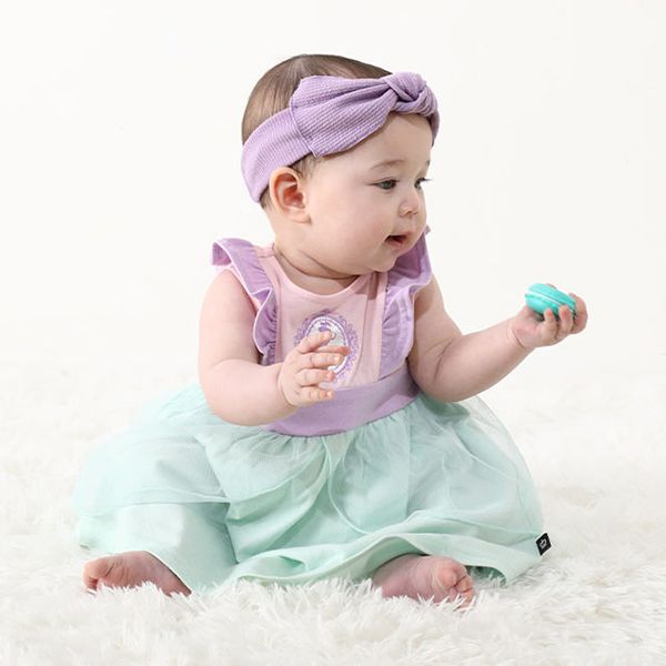 【ベビードール】アリエル チュニック＆ブルマ 2点セット 0324B / 70-80cm ベビー服 ベビーサイズ 赤ちゃん 出産祝い 贈り物 プレゼント プリンセス ドレス コスチューム 袖なし オーガンジー巾着付き