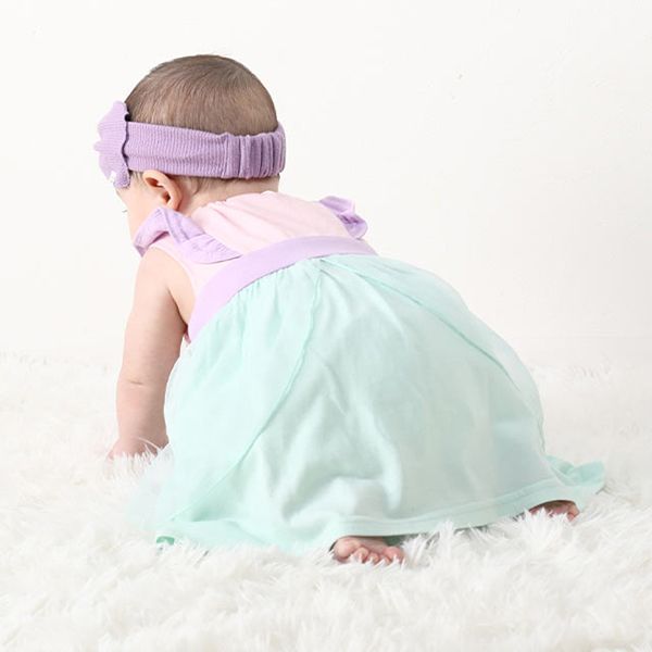 【ベビードール】アリエル チュニック＆ブルマ 2点セット 0324B / 70-80cm ベビー服 ベビーサイズ 赤ちゃん 出産祝い 贈り物 プレゼント プリンセス ドレス コスチューム 袖なし オーガンジー巾着付き