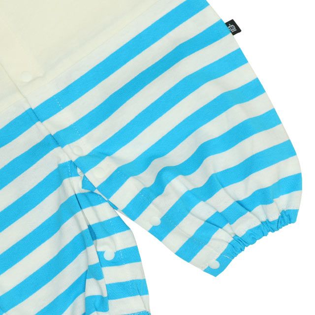 【ベビードール】ミニー マリン半袖2WAYオール 0327B / 50-70cm ベビーサイズ 赤ちゃん 出産祝い 贈り物 プレゼント ベビー服 ドレスオール カバーオール 襟付き