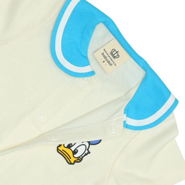 【ベビードール】ミニー マリン半袖2WAYオール 0327B / 50-70cm ベビーサイズ 赤ちゃん 出産祝い 贈り物 プレゼント ベビー服 ドレスオール カバーオール 襟付き