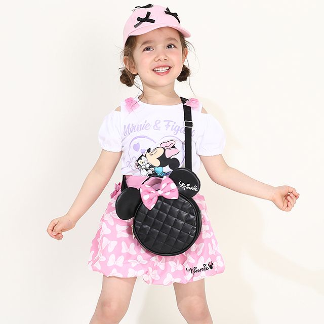 【ベビードール】ミニー キルティングショルダーバッグ 0328 / キッズ 子ども服 雑貨 鞄 カバン かばん ファッションアクセサリー 小物入れ ポーチ 斜めかけ ハンドバッグ 長さ調整可 取り外し可