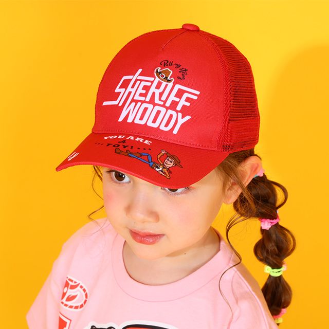 【ベビードール】ウッディ メッシュキャップ 0397 / トイストーリー 頭回り52-54cm キッズ ぼうし 帽子 サイズ調節可能（ホック） 日よけ 熱中症対策 UV対策