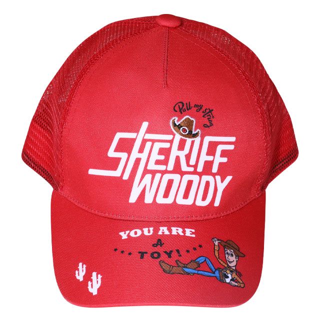 【ベビードール】ウッディ メッシュキャップ 0397 / トイストーリー 頭回り52-54cm キッズ ぼうし 帽子 サイズ調節可能（ホック） 日よけ 熱中症対策 UV対策
