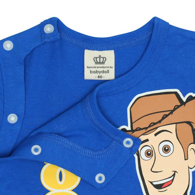 【ベビードール】バズライトイヤー 蓄光キャラクターロンパース 0403B / トイ・ストーリー 80cm ベビーサイズ 赤ちゃん ベビー服 リンクコーデ ペアルック 親子コーデ つなぎ 半袖 ボディ肌着 暗いところで光る 綿100％ 天竺素材