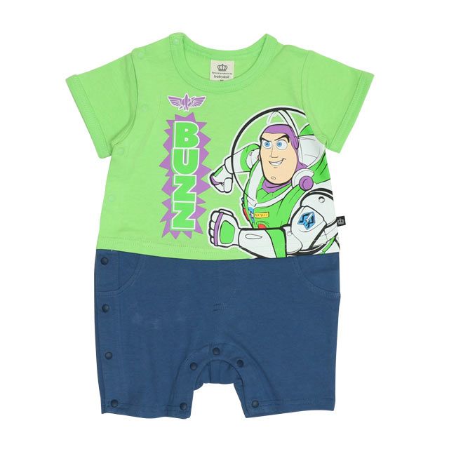【ベビードール】バズライトイヤー 蓄光キャラクターロンパース 0403B / トイ・ストーリー 80cm ベビーサイズ 赤ちゃん ベビー服 リンクコーデ ペアルック 親子コーデ つなぎ 半袖 ボディ肌着 暗いところで光る 綿100％ 天竺素材