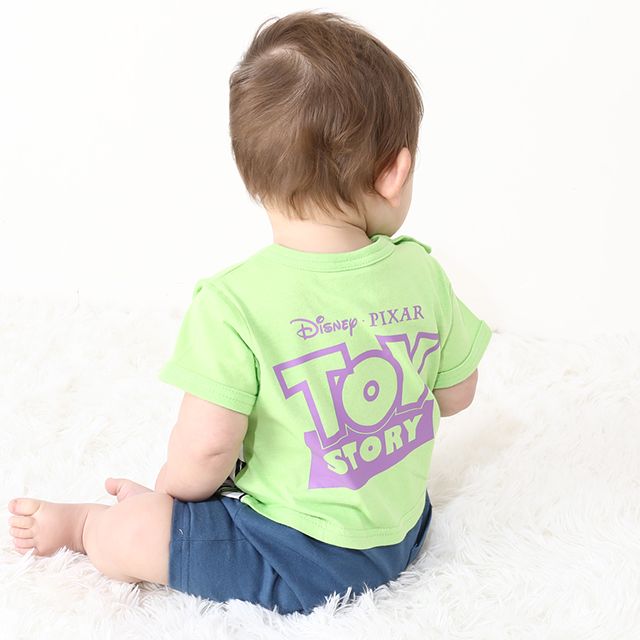 【ベビードール】バズライトイヤー 蓄光キャラクターロンパース 0403B / トイ・ストーリー 80cm ベビーサイズ 赤ちゃん ベビー服 リンクコーデ ペアルック 親子コーデ つなぎ 半袖 ボディ肌着 暗いところで光る 綿100％ 天竺素材