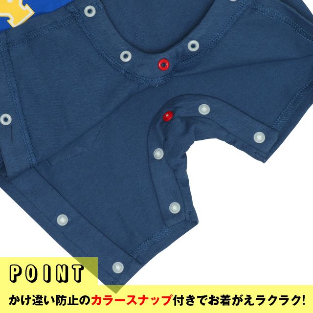 【ベビードール】ウッディ 蓄光キャラクターロンパース 0403B / トイ・ストーリー 80cm ベビーサイズ 赤ちゃん ベビー服 リンクコーデ ペアルック 親子コーデ つなぎ 半袖 ボディ肌着 暗いところで光る 綿100％ 天竺素材