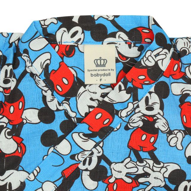 【ベビードール】ミッキー 浴衣ロンパース 0430B / 70-80cm ベビーサイズ 赤ちゃん 出産祝い 贈り物 プレゼント ベビー服 つなぎ 半袖 リンクコーデ ペアルック