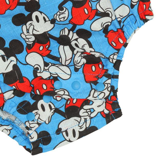 【ベビードール】ミッキー 浴衣ロンパース 0430B / 70-80cm ベビーサイズ 赤ちゃん 出産祝い 贈り物 プレゼント ベビー服 つなぎ 半袖 リンクコーデ ペアルック