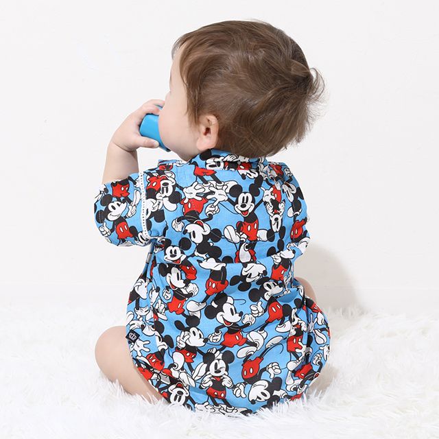 【ベビードール】ミッキー 浴衣ロンパース 0430B / 70-80cm ベビーサイズ 赤ちゃん 出産祝い 贈り物 プレゼント ベビー服 つなぎ 半袖 リンクコーデ ペアルック