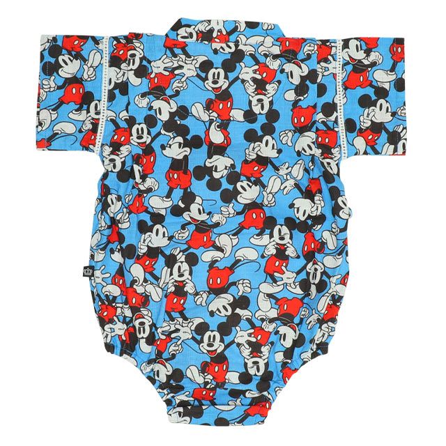 【ベビードール】ミッキー 浴衣ロンパース 0430B / 70-80cm ベビーサイズ 赤ちゃん 出産祝い 贈り物 プレゼント ベビー服 つなぎ 半袖 リンクコーデ ペアルック