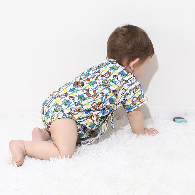 【ベビードール】トイ・ストーリー 浴衣ロンパース 0433B / 70-80cm ベビーサイズ 赤ちゃん 出産祝い 贈り物 プレゼント ベビー服 つなぎ 半袖 リンクコーデ ペアルック