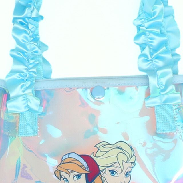 【ベビードール】アナ エルサ フリルクリアバッグ 0473 / キッズ スイムグッズ プール 水遊び 水泳 スイミング 鞄 トートバッグ プールバッグ オーロラ 軽量 撥水