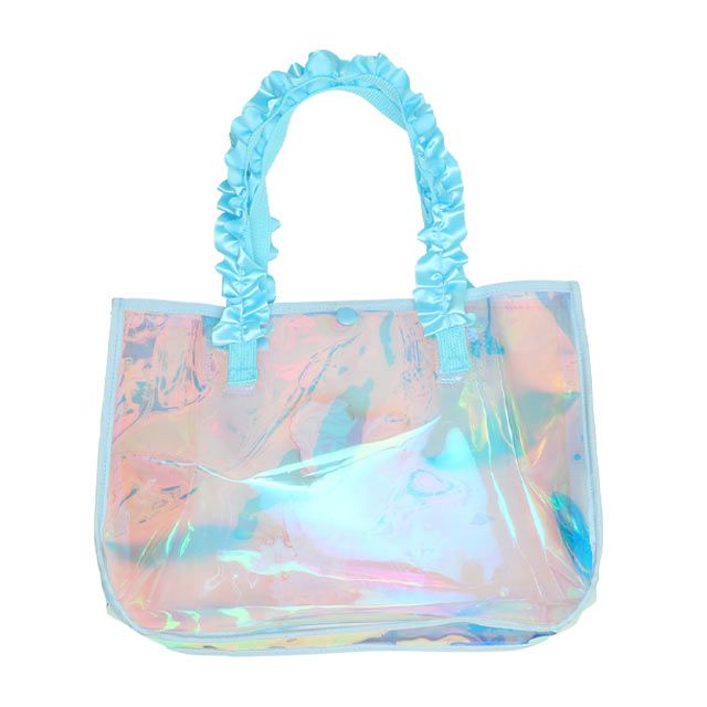 【ベビードール】アナ エルサ フリルクリアバッグ 0473 / キッズ スイムグッズ プール 水遊び 水泳 スイミング 鞄 トートバッグ プールバッグ オーロラ 軽量 撥水