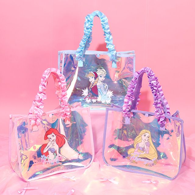 【ベビードール】ラプンツェル フリルクリアバッグ 0473 / キッズ スイムグッズ プール 水遊び 水泳 スイミング 鞄 トートバッグ プールバッグ オーロラ 軽量 撥水