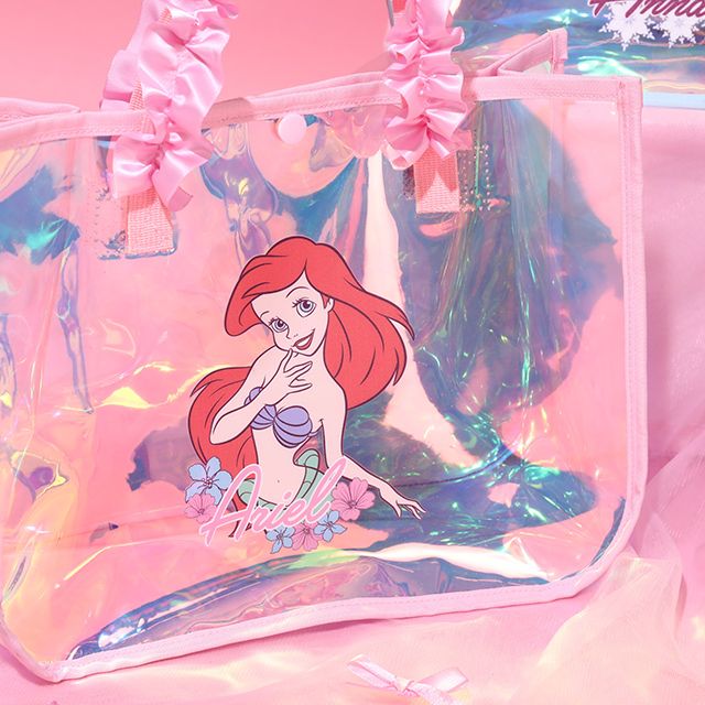 【ベビードール】アリエル フリルクリアバッグ 0473 / キッズ スイムグッズ プール 水遊び 水泳 スイミング 鞄 トートバッグ プールバッグ オーロラ 軽量 撥水