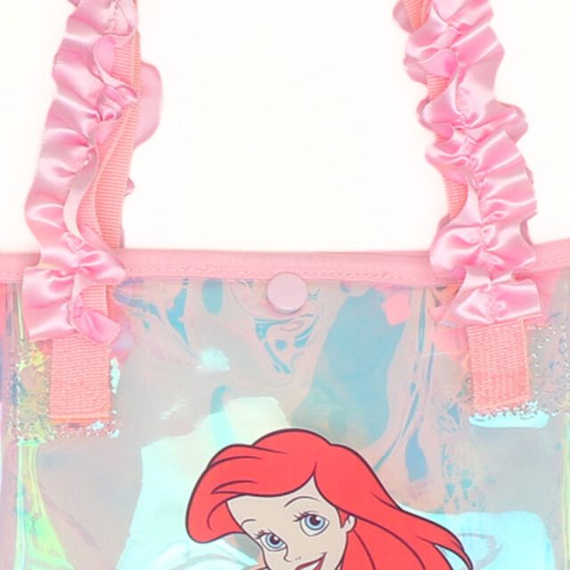 【ベビードール】アリエル フリルクリアバッグ 0473 / キッズ スイムグッズ プール 水遊び 水泳 スイミング 鞄 トートバッグ プールバッグ オーロラ 軽量 撥水