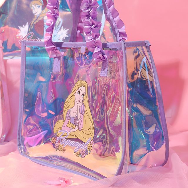 【ベビードール】アリエル フリルクリアバッグ 0473 / キッズ スイムグッズ プール 水遊び 水泳 スイミング 鞄 トートバッグ プールバッグ オーロラ 軽量 撥水