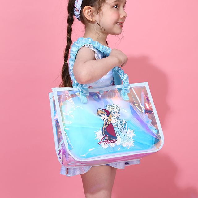 【ベビードール】アリエル フリルクリアバッグ 0473 / キッズ スイムグッズ プール 水遊び 水泳 スイミング 鞄 トートバッグ プールバッグ オーロラ 軽量 撥水
