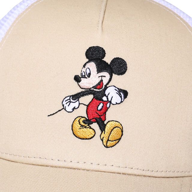 【ベビードール】ミッキー 刺繍メッシュキャップ 0481 / 頭回り52-54cm キッズ ぼうし 帽子 サイズ調節可能（ホック） 日よけ 熱中症対策 UV対策 スポーツ お出かけ レジャー
