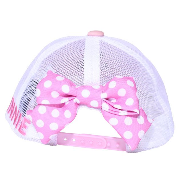 【ベビードール】ミニー 刺繍メッシュキャップ 0481 / 頭回り52-54cm キッズ ぼうし 帽子 サイズ調節可能（ホック） 立体モチーフ 日よけ 熱中症対策 UV対策
