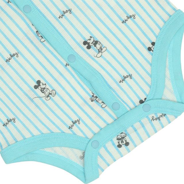 【ベビードール】ミッキー 総柄メッシュボディスーツ 0483B / ベビーサイズ 赤ちゃん 出産祝い 贈り物 プレゼント ベビー服 ワンオール つなぎ 半袖 天竺素材