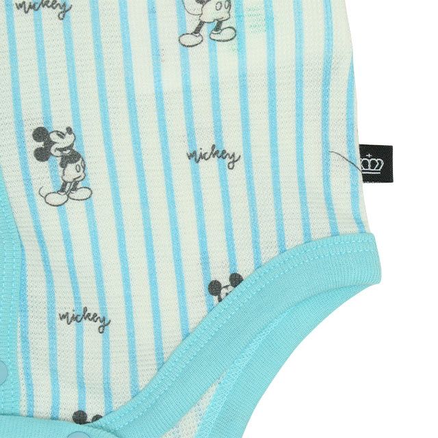 【ベビードール】ミッキー 総柄メッシュボディスーツ 0483B / ベビーサイズ 赤ちゃん 出産祝い 贈り物 プレゼント ベビー服 ワンオール つなぎ 半袖 天竺素材