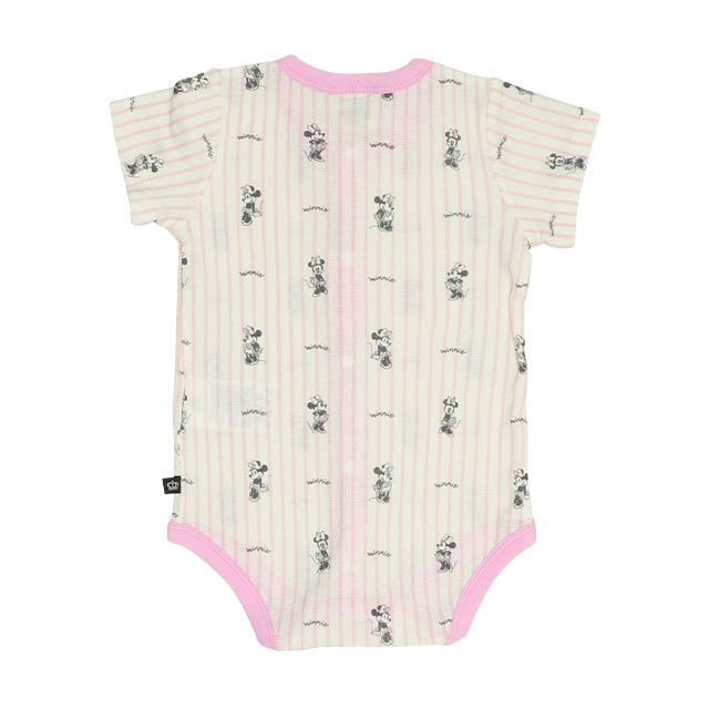 【ベビードール】ミニー 総柄メッシュボディスーツ 0483B / ベビーサイズ 赤ちゃん 出産祝い 贈り物 プレゼント ベビー服 ワンオール つなぎ 半袖 天竺素材