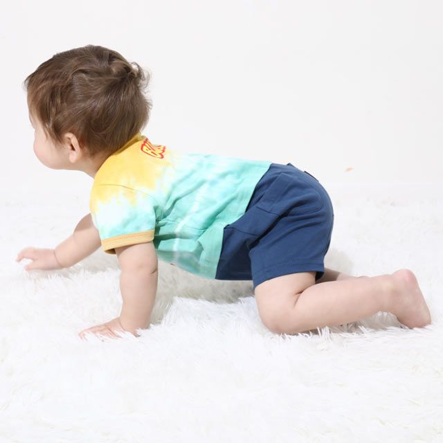 【ベビードール】バズ タイダイキャラクターロンパース 0516B / トイストーリー ベビーサイズ 赤ちゃん 出産祝い 贈り物 プレゼント ベビー服 つなぎ リンクコーデ ペアルック 親子コーデ おそろい 天竺素材