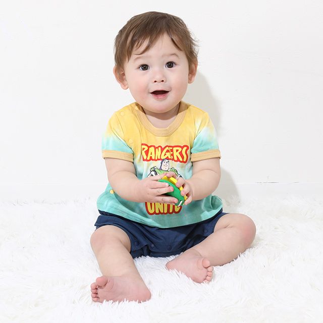 【ベビードール】バズ タイダイキャラクターロンパース 0516B / トイストーリー ベビーサイズ 赤ちゃん 出産祝い 贈り物 プレゼント ベビー服 つなぎ リンクコーデ ペアルック 親子コーデ おそろい 天竺素材