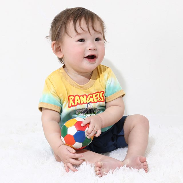 【ベビードール】バズ タイダイキャラクターロンパース 0516B / トイストーリー ベビーサイズ 赤ちゃん 出産祝い 贈り物 プレゼント ベビー服 つなぎ リンクコーデ ペアルック 親子コーデ おそろい 天竺素材